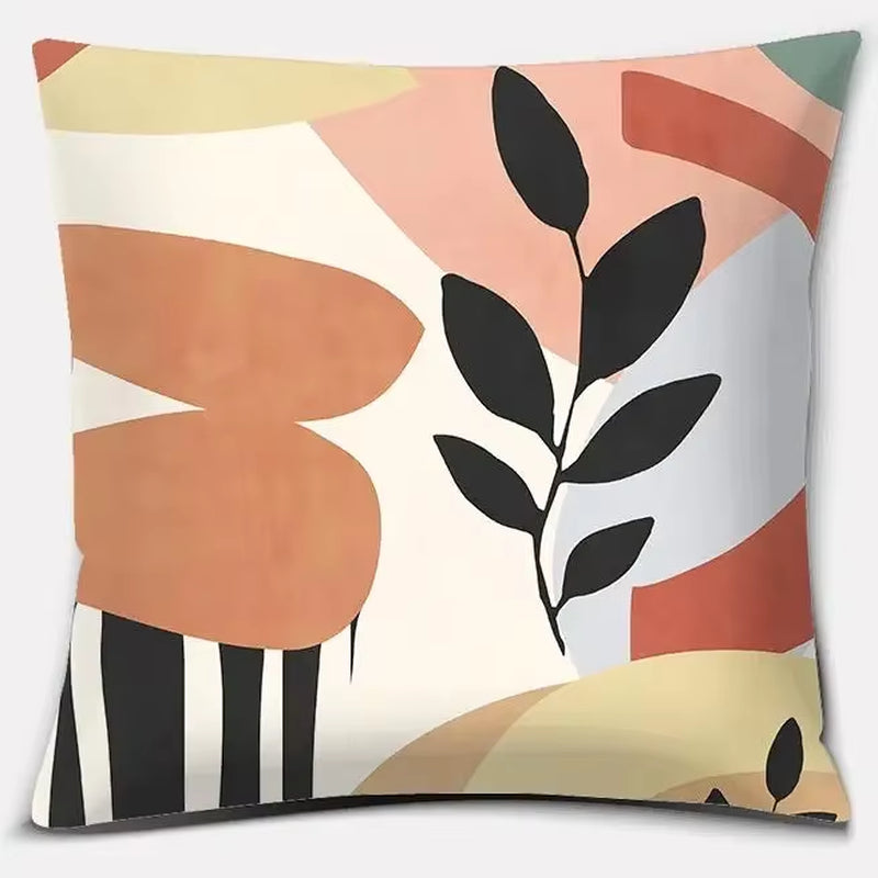 Brown Green Abstract Pillow 