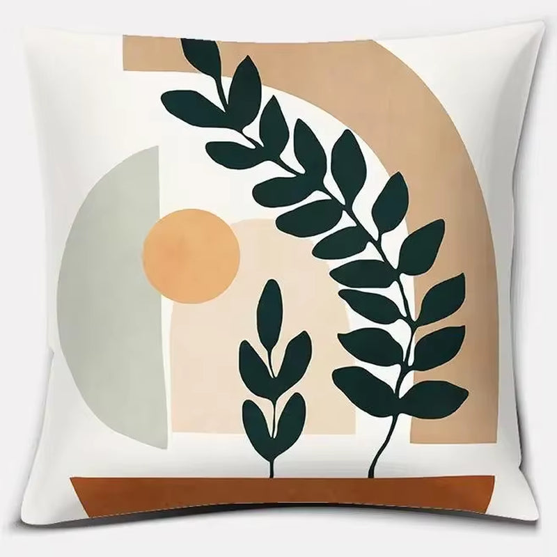 Brown Green Abstract Pillow 