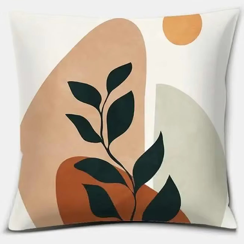 Brown Green Abstract Pillow 