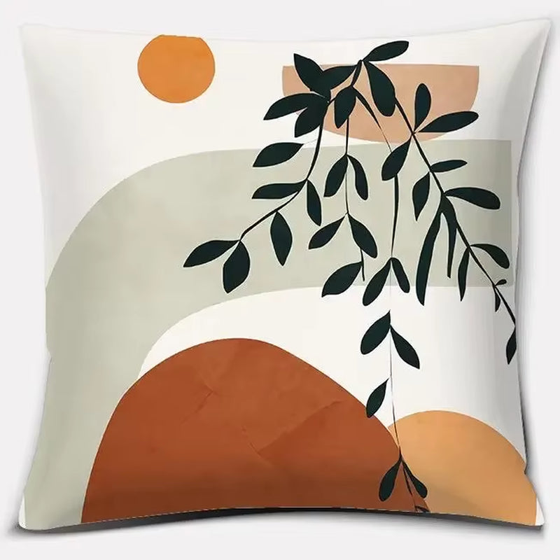 Brown Green Abstract Pillow 