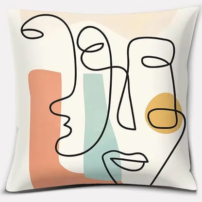 Brown Green Abstract Pillow 