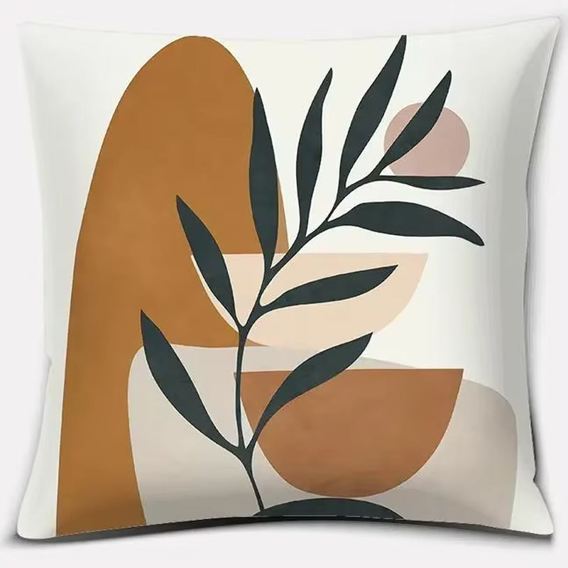 Brown Green Abstract Pillow 