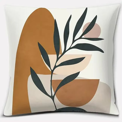 Brown Green Abstract Pillow 