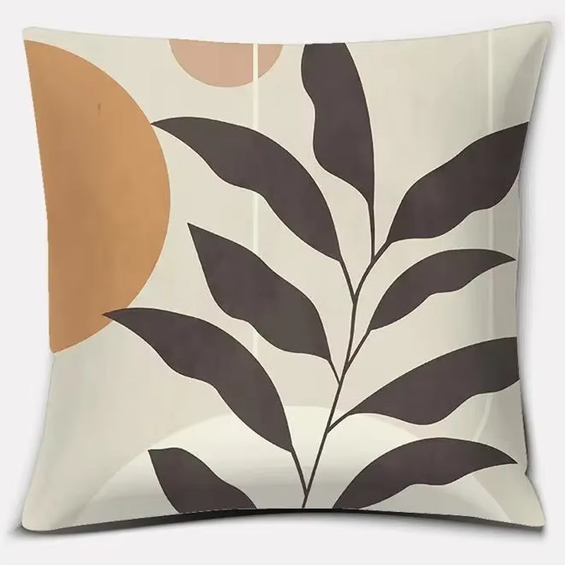 Brown Green Abstract Pillow 