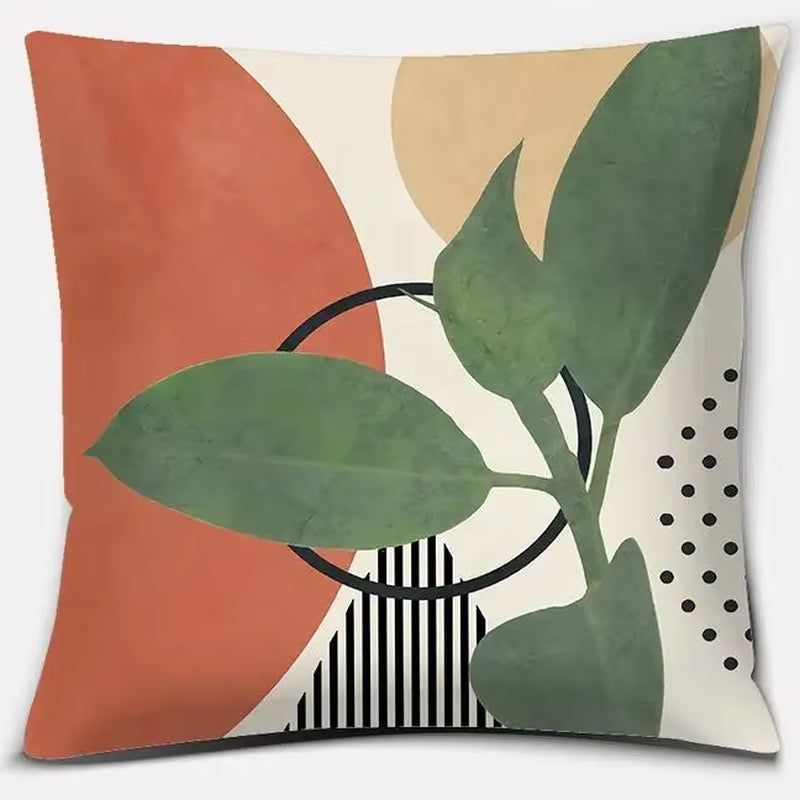 Brown Green Abstract Pillow 