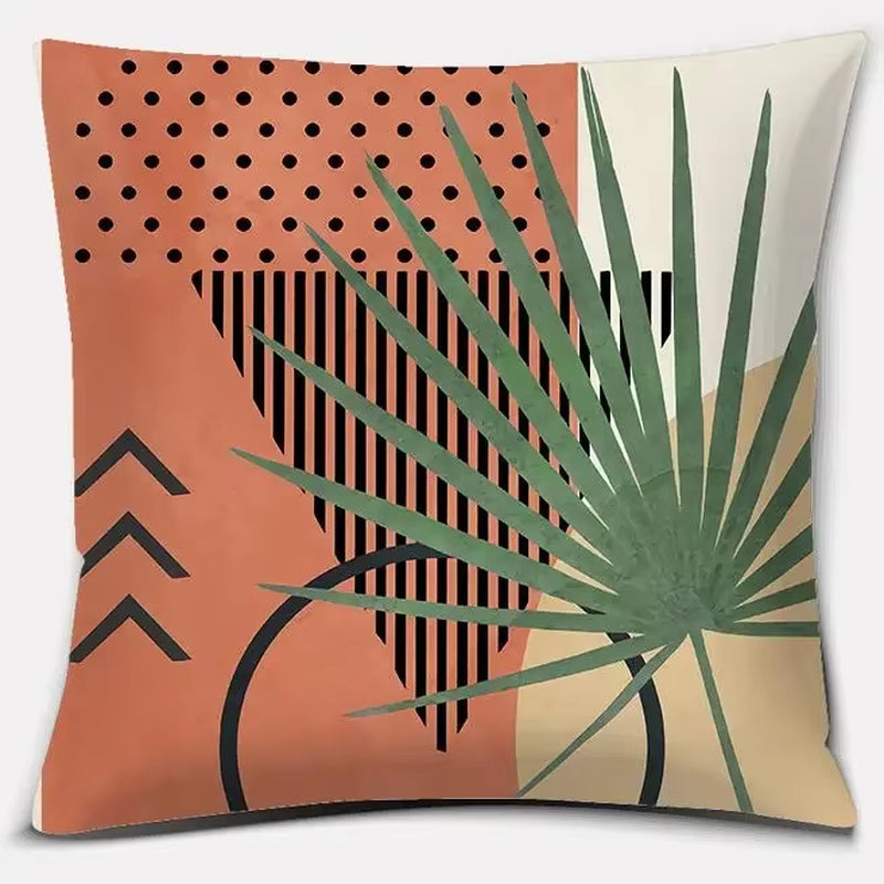 Brown Green Abstract Pillow 