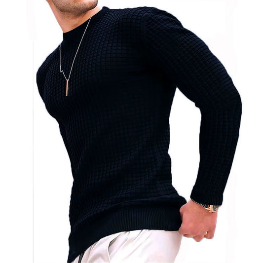 Men's Round Neck Check Hoodie