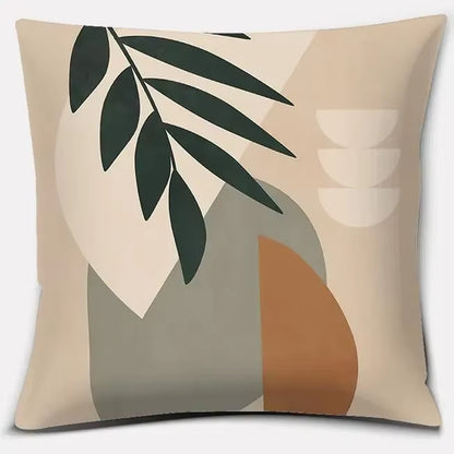 Brown Green Abstract Pillow 