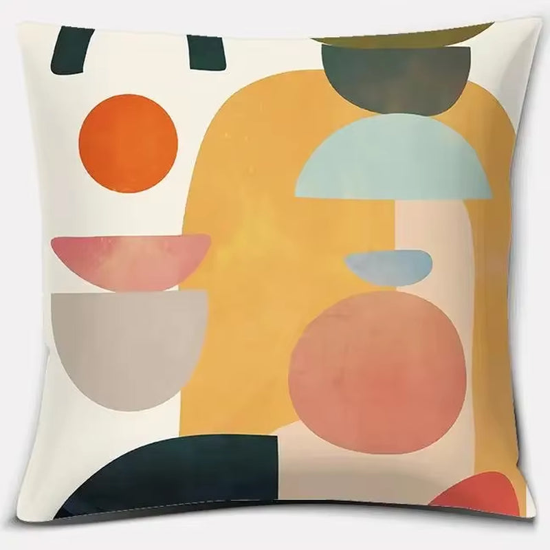 Brown Green Abstract Pillow 