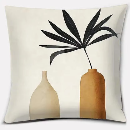 Brown Green Abstract Pillow 