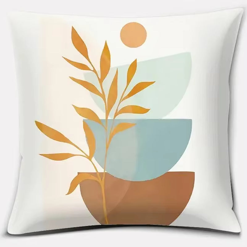 Brown Green Abstract Pillow 