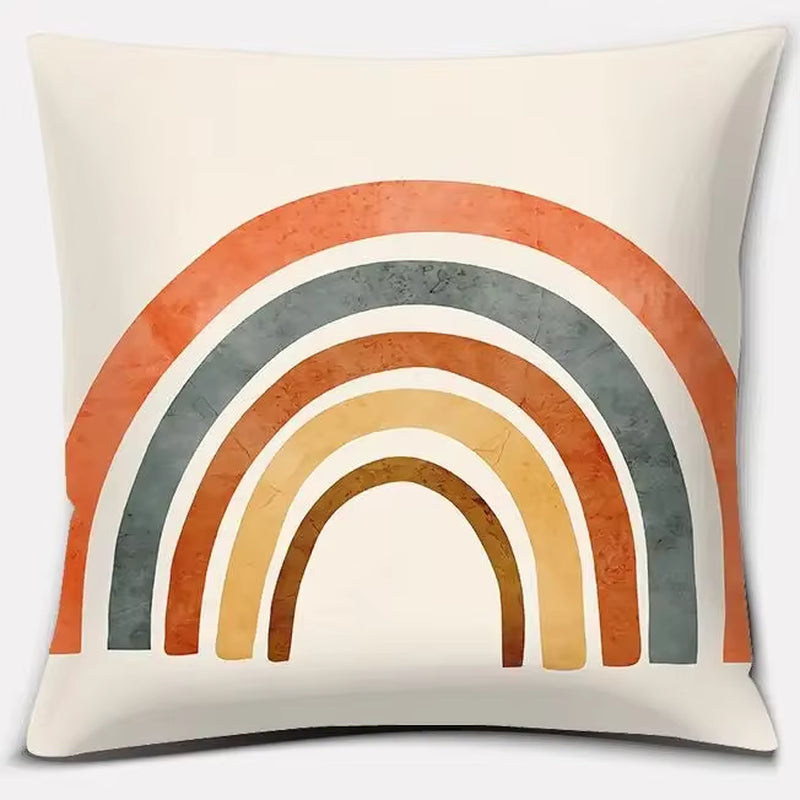 Brown Green Abstract Pillow 